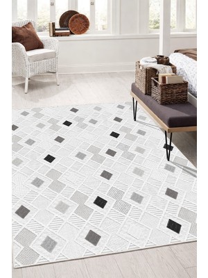 Lioara Home Geometri Desen Dijital Baskılı Halı – Modern, Kaymaz Taban, Leke Tutmaz, Salon & Oturma Odası Için