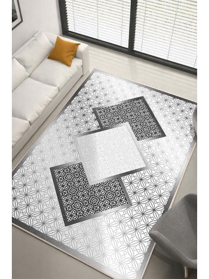 Lioara Home Gri Renk Dijital Baskılı Halı – Modern, Kaymaz Taban, Salon & Oturma Odası Için Halı