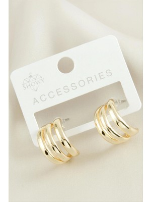 Pileli Store 3 Sıra Trend Halka Küpe