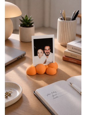 Bit Byte Brick Cloud Polaroid Fotoğraf Standı - Instax Masaüstü Fotoğraf Tutucu - Kayısı