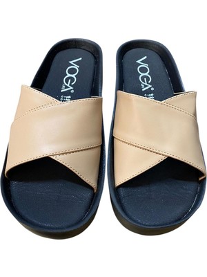 Güven Kundura Kadın Düz Kalın Taban Çapraz Yazlık Terlik