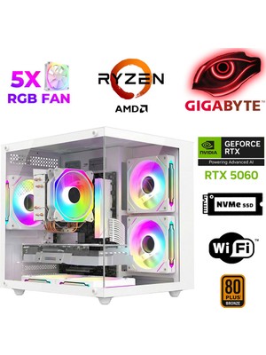 Xaser Savage X100 Ryzen 5 7600 16GB Ddr5 Ram 512GB M.2 Nvme SSD 8gb RTX5060 Masaüstü Oyuncu Bilgisayarı