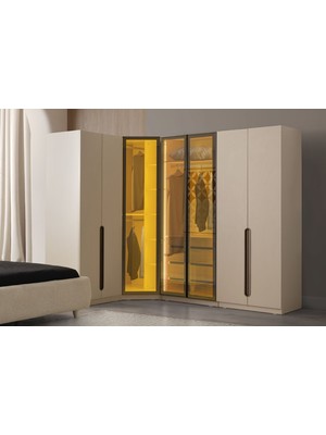 Doressa Strada Reflekte Camlı Köşe Gardırop