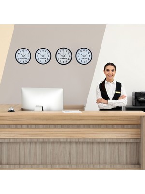 İlk El Grup Ieg™ Siyah Şık  4’lü Dünya Saat Seti 36 cm