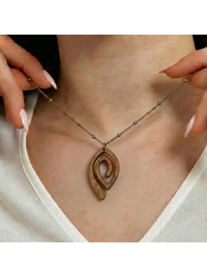 Koçak Takı Ahşap Kolye Modern Özgün Minimalist Takı Model No 272