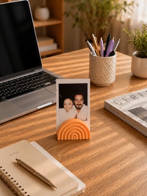 Bit Byte Brick Rainbow Polaroid Fotoğraf Standı - Instax Masaüstü Fotoğraf Tutucu - Kayısı