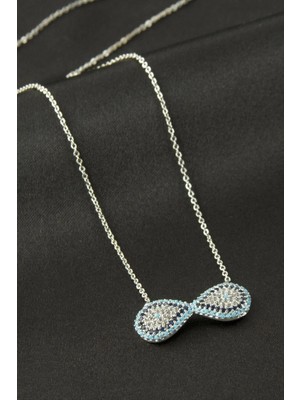Pileli Store Sonsuzluk Zirkon Taşlı Kolye