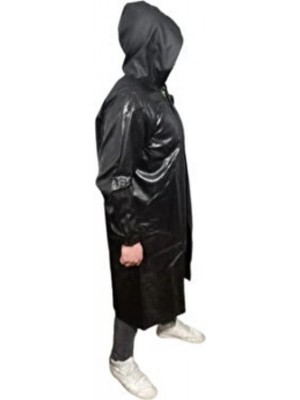 Pileli Store Pardesü Siyah Yağmurluk (K95)