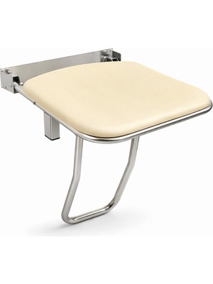 Aqua Bagno Basic Engelli Duş Oturağı Paslanmaz Çelik Mat Krom Zemin Destekli Katlanır