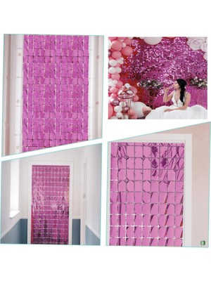 MiraLive Rose Gold Disko Dikdörtgen Kesim Kapı Perdesi