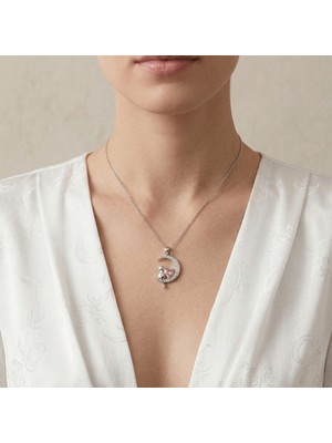 Belirtilmemiş Ay'a Oturan Kedi Pembe Kalp Gümüş Renk Kolye , Kadın Çelik Kolye , Hediye, Doğum Günü Hediyesi, Kedi Sahiplerine Hediye, Günlük Şık Takı. , Kedi , Ay