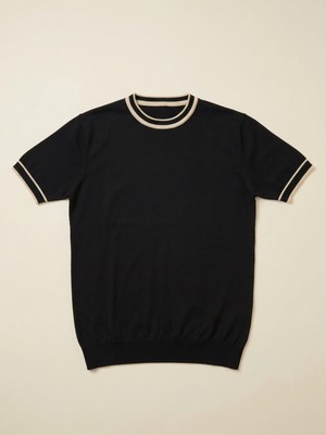 Kastrioti Modern Heritage Kol ve Yaka Çizgili Bisiklet Yaka Triko T-Shirt