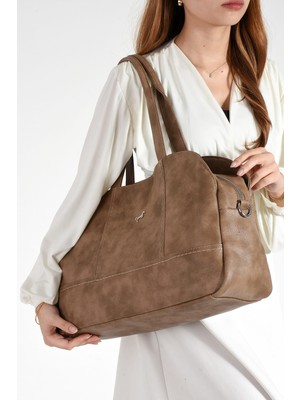 Miami Polo Clup Kadın Omuz Çantası – Çok Bölmeli Salaş Yumuşak Deri Günlük Kullanım Çanta