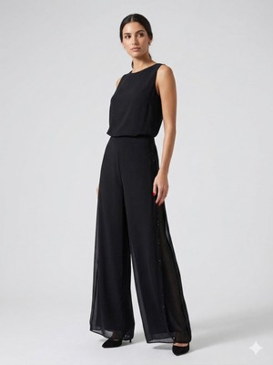 Centilmen Alba Dalida Şifon Detaylı Yanları Taşlı Pantolon 51301