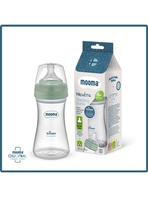 MOOMA Neutra Antikolik Tritan Biberon 250 ml 18 Ay (Hızlı Akış) - Çağla Yeşili