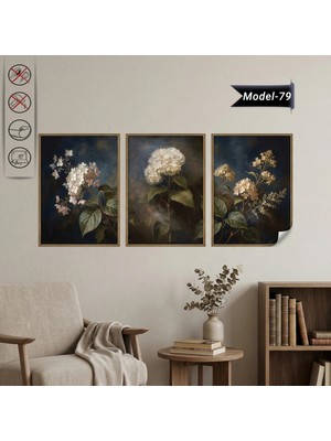 Akıllı Kağıt Statik Tutunma Özellikli Tablo - Poster Çiçek (Model- 79)