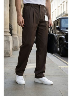 Kastrioti Signature Esansiyel Pileli Baggy Kumaş Pantolon