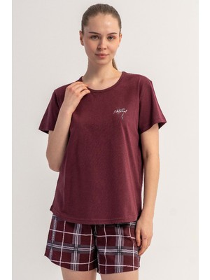 Vienetta Pamuklu Kadın Kısa Kol Şortlu Pijama Takım, 512036