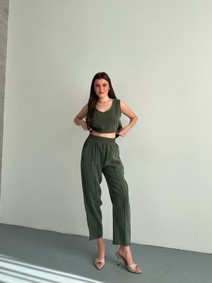 HKT Hak Tekstil Tensel Kumaş Çima Detaylı Pantolon