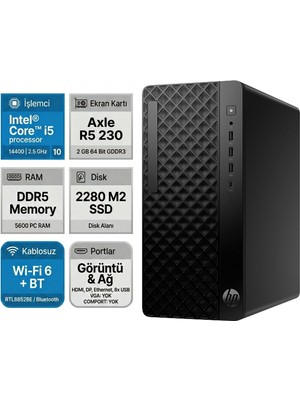 Hp Prodesk 2 G1I Intel Core I5-14400 16GB 512GB SSD 2 GB R5 230 Windows 11 Pro Masaüstü Bilgisayar B70VQAT 023