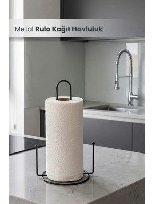 Orvila Rulo Kağıt Havluluk - Paslanmaz Metal Siyah Peçetelik