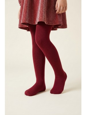 Le Mabelle Bordo Kız Çocuk Koton Külotlu Çorap