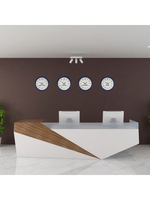 MidasTech Lacivert 4’lü Dünya Saat Seti 36 cm Zarif Tasarım