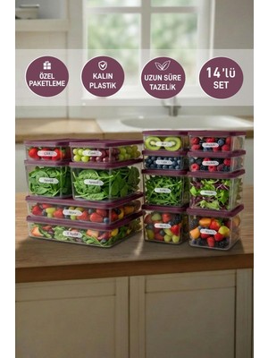 Selka Home 14'lü Set Nora Organizer Buzdolabı Buzluk Düzenleyici Saklama Kabı