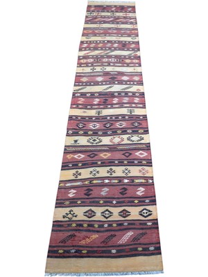 Zehra Abla Halı Vintage El Dokuması Şaheser Pastel Malatya Yolluk Yün Kilim 7249