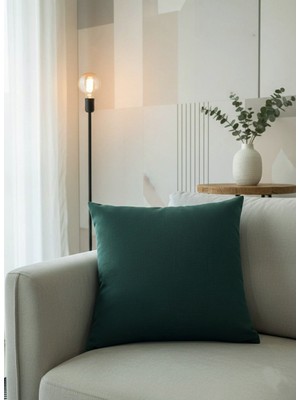 Brillant Koyu Yeşil Renk 45X45 Ölçü Petek Dokuma Yumuşak Yapılı Kırlent Kılıf