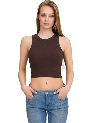 İlke 3'lü Paket Kadın Kaşkorse Halter Yaka Crop Premium Esnek Basic Günlük Kullanım