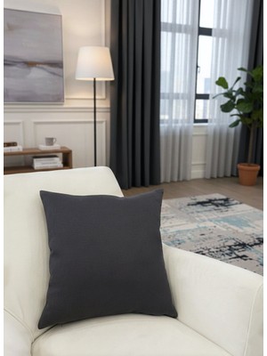 Brillant Koyu Füme Renk 45X45 Ölçü Petek Dokuma Yumuşak Yapılı Kırlent Kılıf