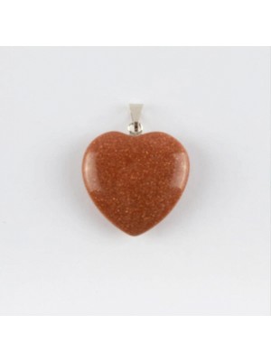 Pileli Store Kahve Yıldız Kalpli Doğaltaş Kolye Ucu