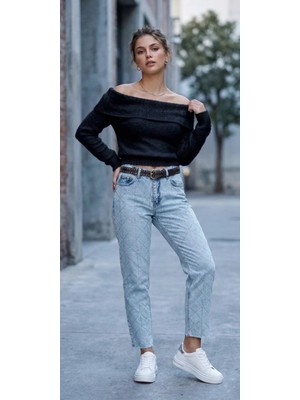 Mersi Siyah Kazak Triko Madonna Yaka