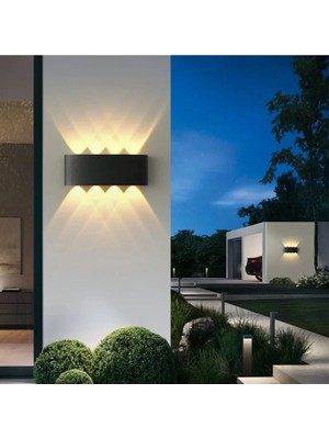 Cata 15 W Siyah Iki Yönlü LED Duvar Aplik - Gün Işığı (3000K) - IP44 - Kolay Montaj Özelliği CT-8013G