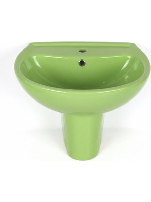 Ece Banyo - Riga Fıstık Yeşili Yarım Ayaklı Lavabo 53 cm (Yarım Ayak Dahil) - 3801-YTK