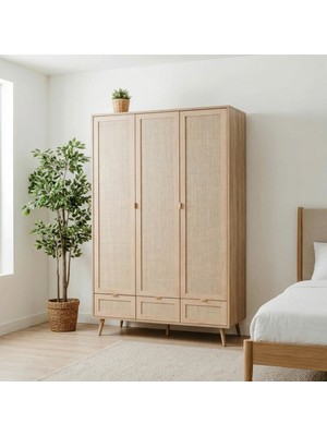 Bella Ahşap Hazeran Gardırop