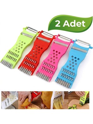 Neler Geldi Neler 2 Adet 5 Fonksiyonlu Pratik Soyacak Mini Soyucu Dilimleyici Rende Sebze Doğrayıcı Çok Amaçlı Soyucu