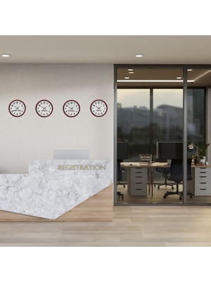 Lowell Home 36 cm 4’lü Dünya Saatleri Kırmızı LWLHM-RSYT367