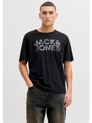Jack & Jones Jack&jones 12288536 Jjejeff Logo Tee 0 Yaka Kısa Kol Tsh
