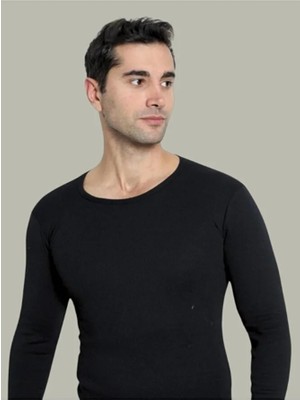 Luminur Siyah Uzun Kol Erkek Termal Içlik