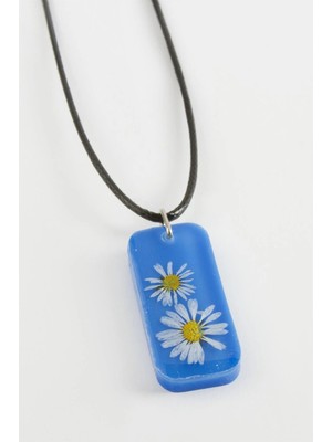 Kocadal Papatya Dikdörtgen Epoksi Kolye