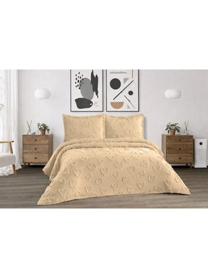D'niss Home Kalp Desen 3 Parça Çift Kişilik Yatak Örtüsü
