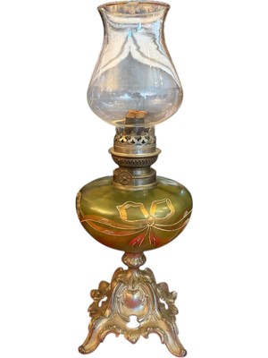 TT 42 cm Boyunda Fransız El Boyama Gaz Lambası