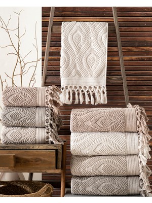 Hazangülü Collection Buldan Üretimi Çeyizlik Deluxe Jakarlı Asos 4'lü El/yüz Havlusu I 50X90