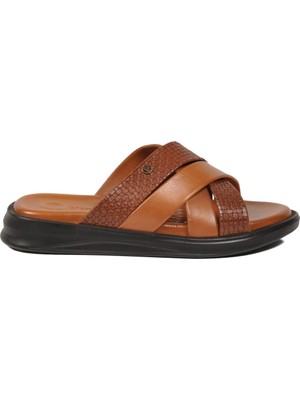Pierre Cardin Taba Hakiki Deri Erkek Terlik PC-7336 M