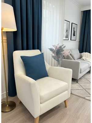 Brillant Indigo Mavi Renk 45X45 Ölçü Petek Dokuma Yumuşak Yapılı Kırlent Kılıf