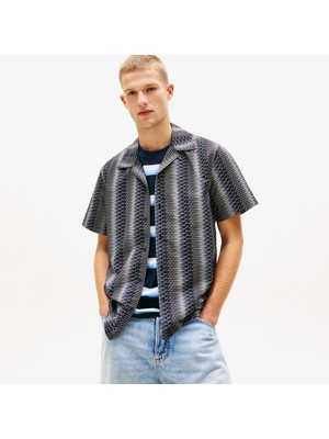 Tommy Hilfiger Regular Aop Camp Erkek Siyah Gömlek.bds