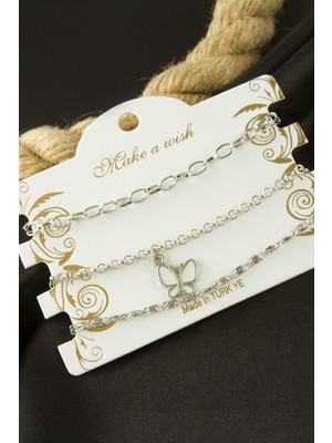 Kocadal Kelebek Zincir Bileklik 3 Adet