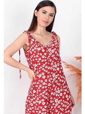 Dip Moda Kadın Çiçekli Oversize Geniş Paçalı Tulum RY8074